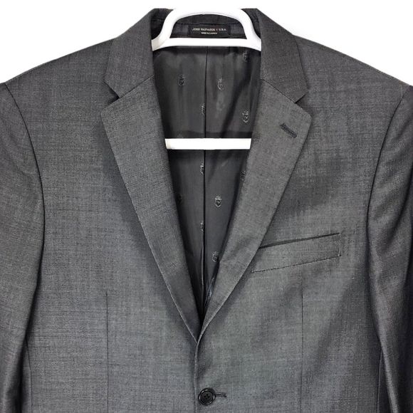 JOHN VARVATOS USA Men Wool, Two Button, Dual Vent, Black 40R Blazer Suit Jacket - Picture 3 of 16